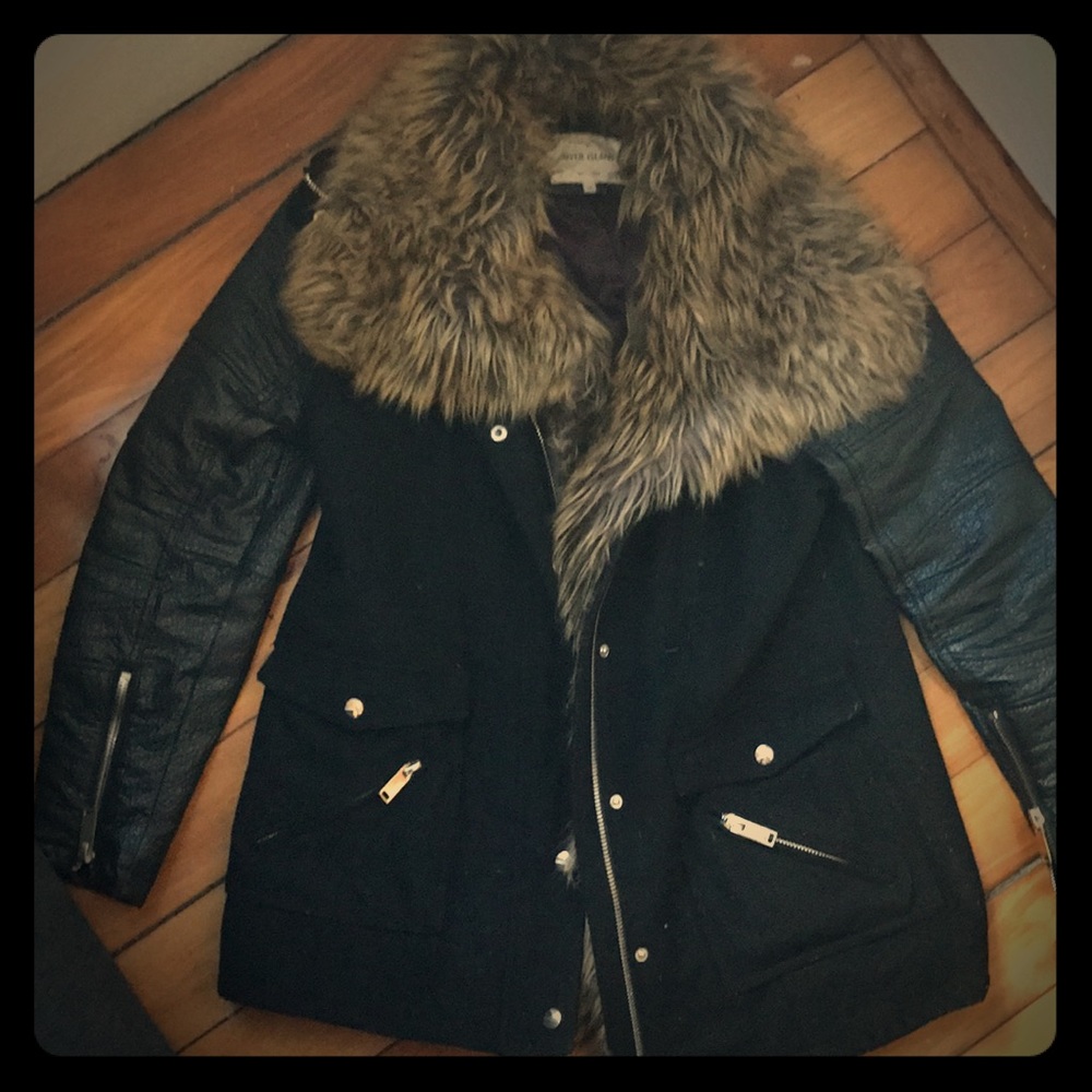 River Island Winter jacket with fur trim